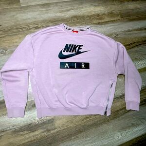Nike Air Oversized Crop Purple Sweatshirt w/ side zipper XS